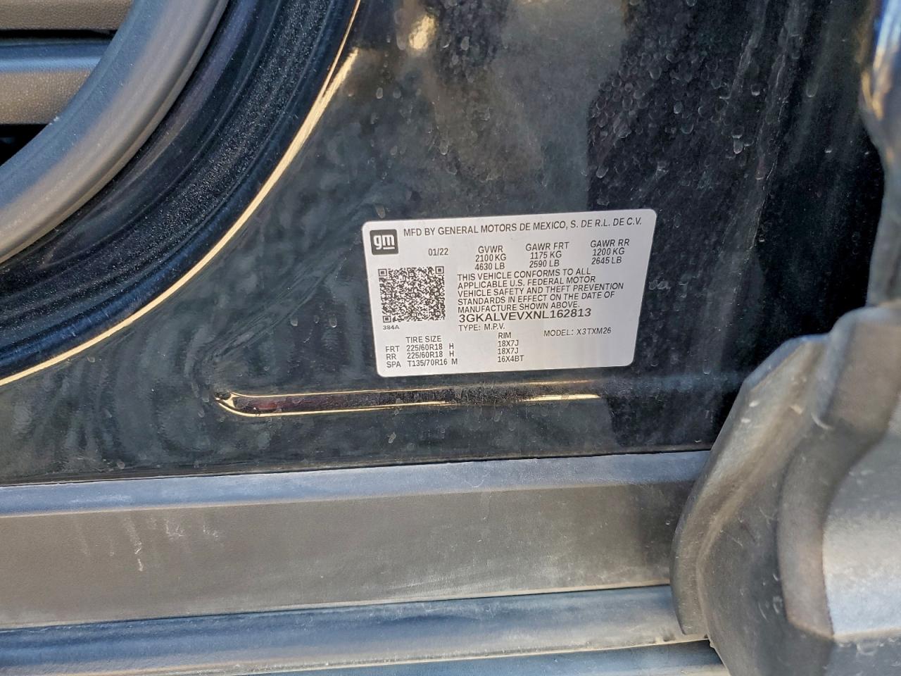 2022 GMC Terrain Slt VIN: 3GKALVEVXNL162813 Lot: 96100415