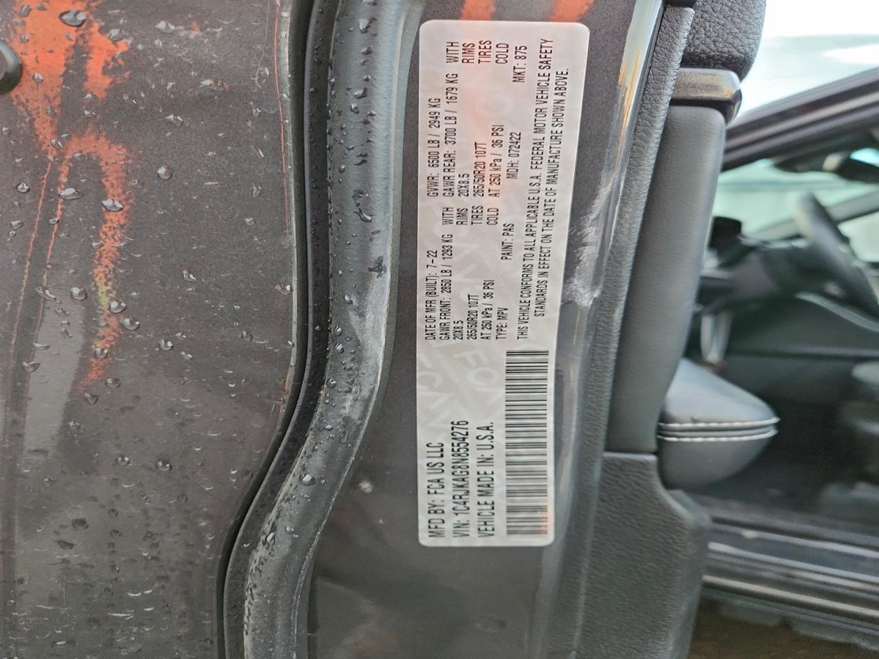 2022 Jeep Grand Cherokee L Laredo VIN: 1C4RJKAG8N8554276 Lot: 96553735