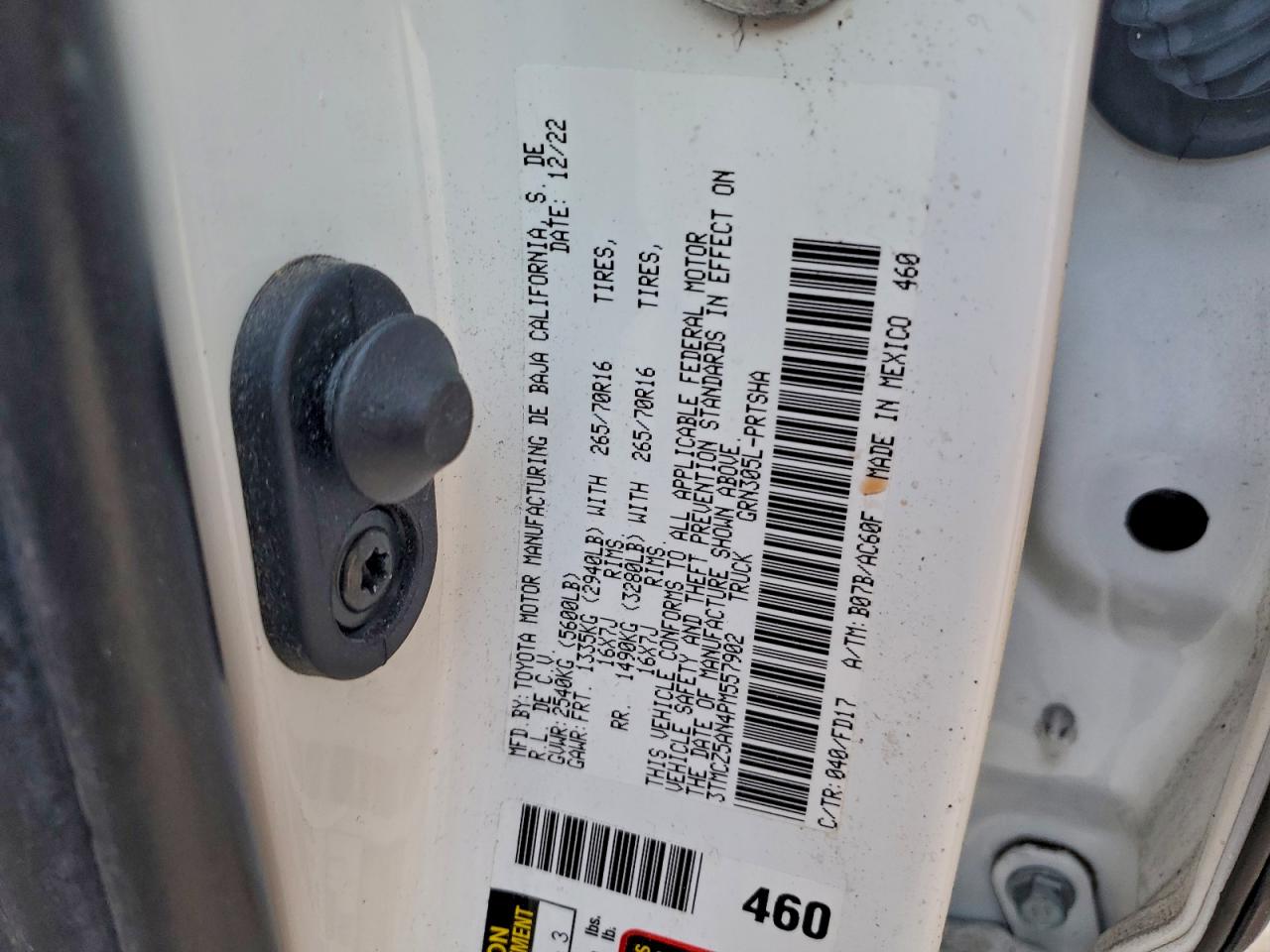 2023 Toyota Tacoma Double Cab VIN: 3TMCZ5AN4PM557902 Lot: 96386335