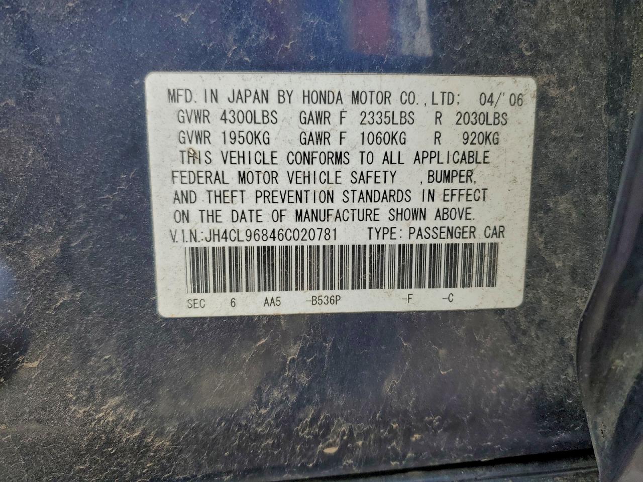 Фото: JH4CL96846C020781