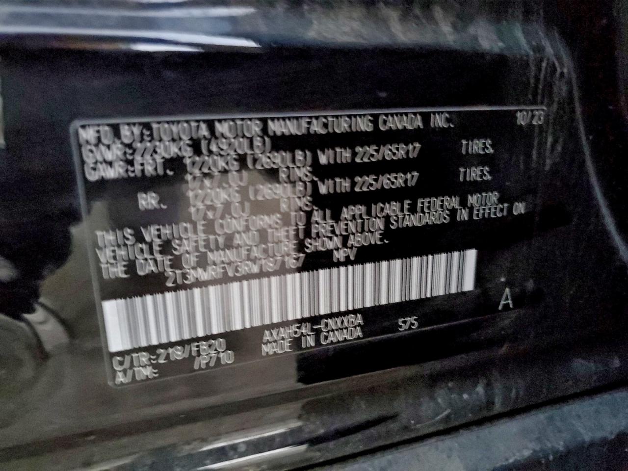 2024 Toyota Rav4 Le VIN: 2T3MWRFV3RW187167 Lot: 94927805