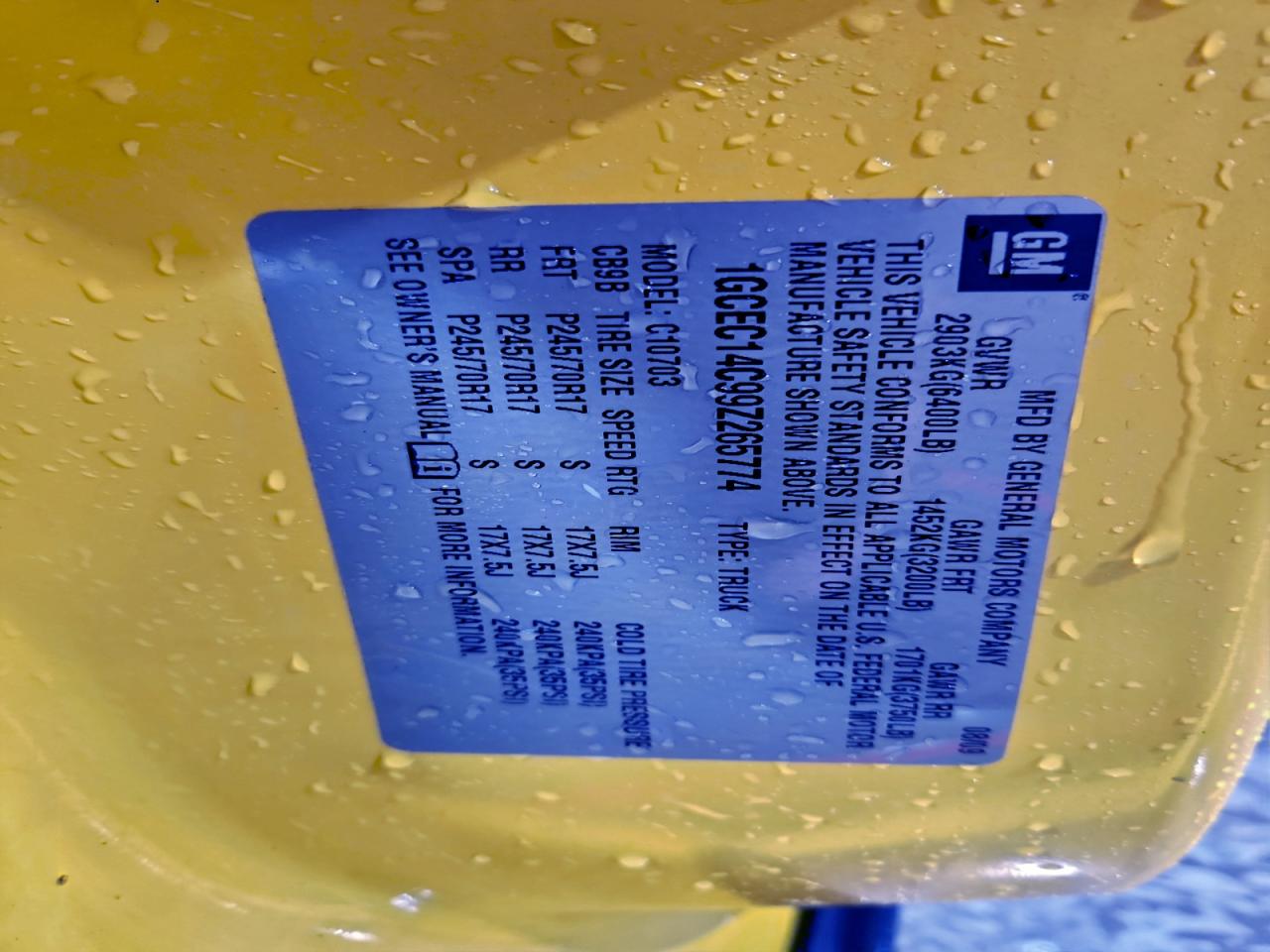 2009 Chevrolet Silverado C1500 VIN: 1GCEC14C99Z265774 Lot: 94270365