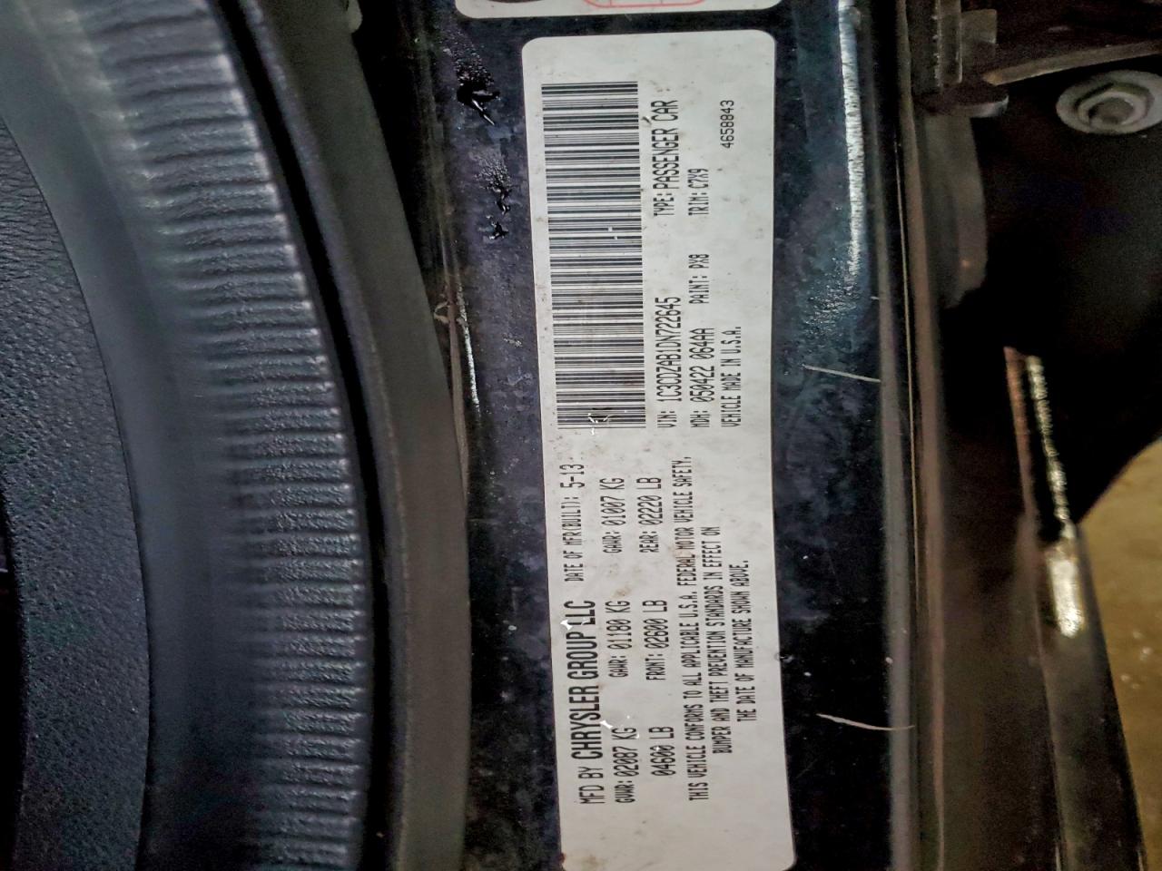 2013 Dodge Avenger Se VIN: 1C3CDZAB1DN722645 Lot: 95196705