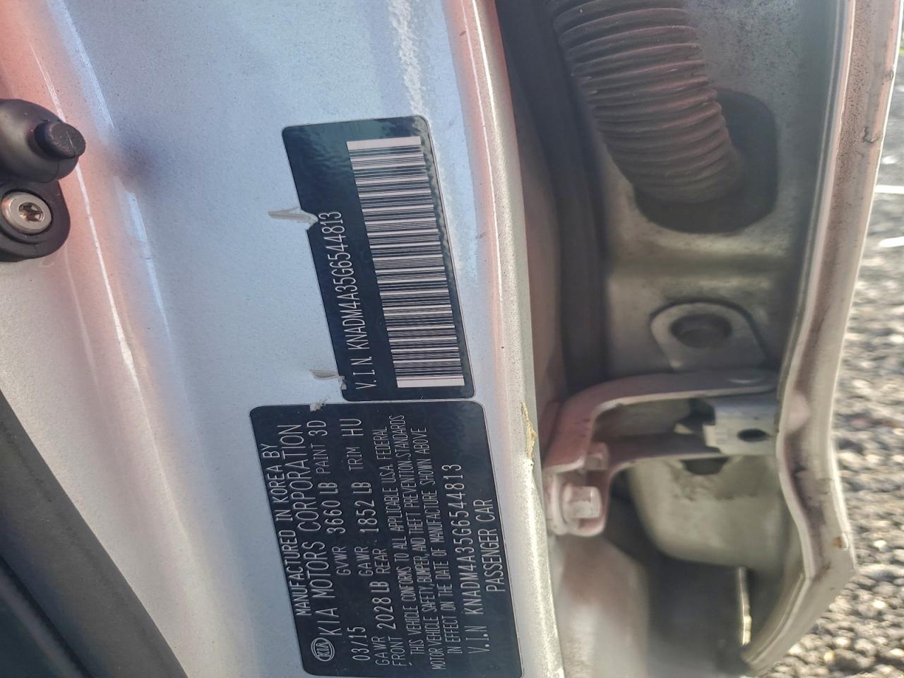 2016 Kia Rio Lx VIN: KNADM4A35G6544813 Lot: 94349995