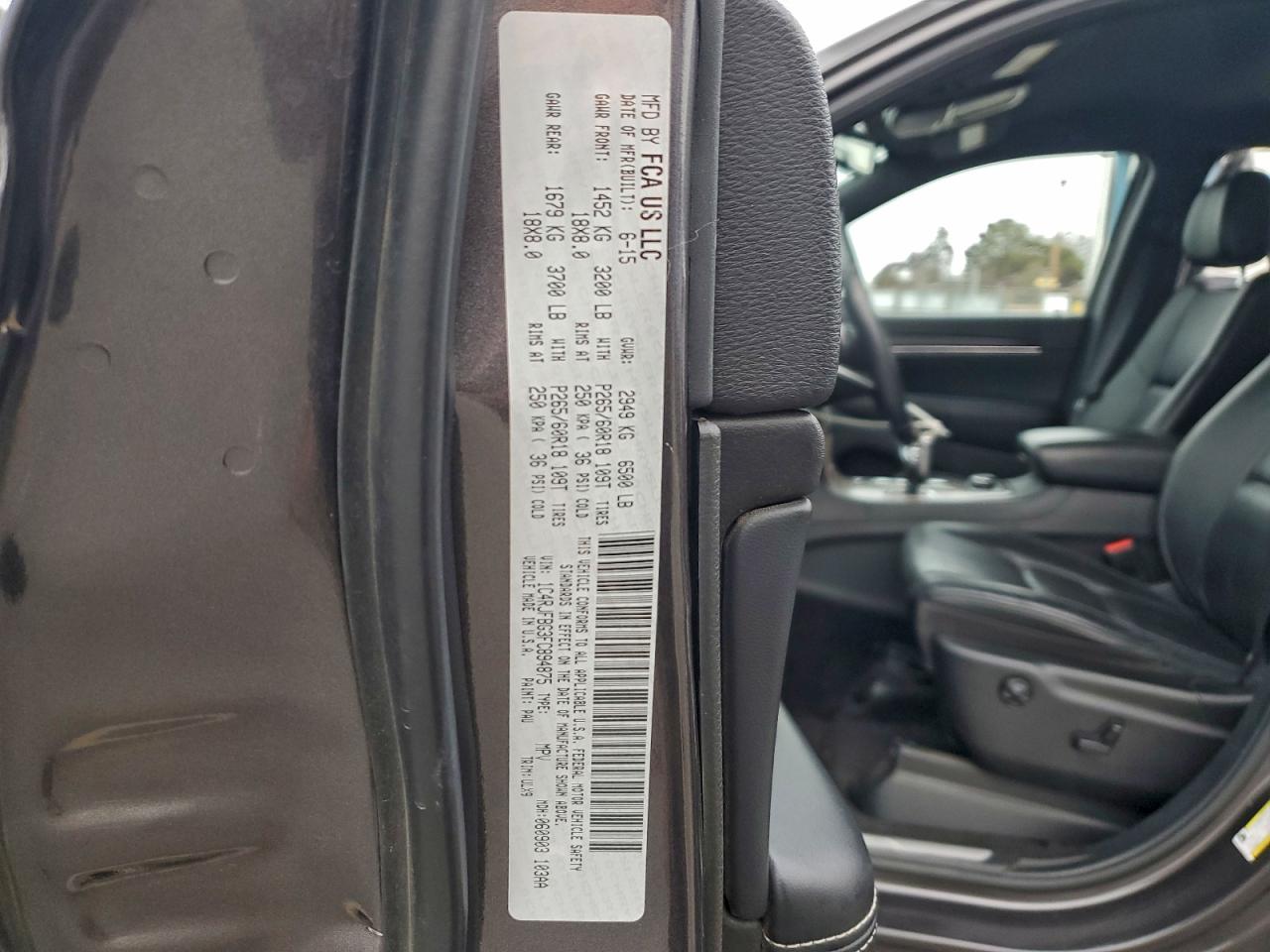 2015 Jeep Grand Cherokee Limited VIN: 1C4RJFBG3FC894875 Lot: 94895045