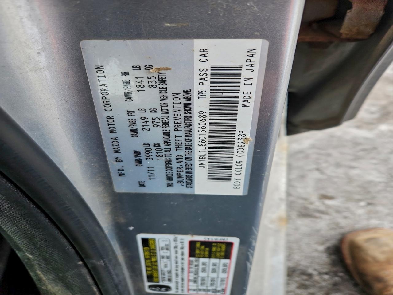 2012 Mazda 3 I VIN: JM1BL1L86C1560689 Lot: 95339665