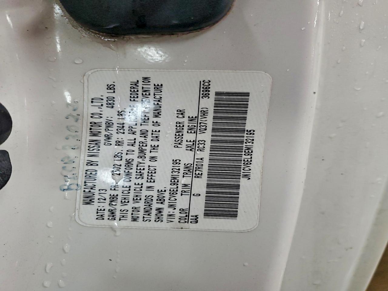 2014 Infiniti Q60 Journey VIN: JN1CV6EL9EM132195 Lot: 95479375