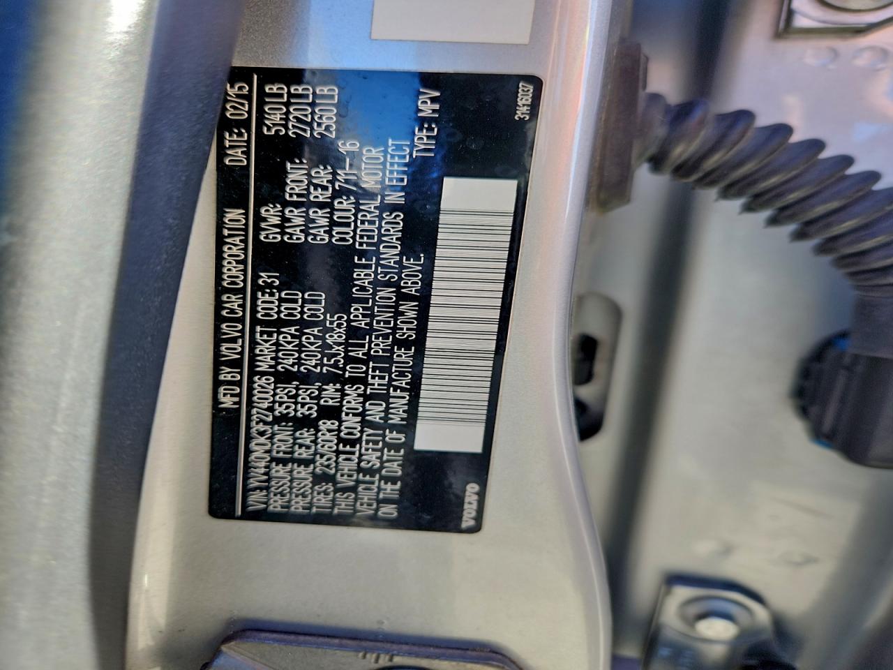 2015 Volvo Xc60 T5 Premier VIN: YV440MDK3F2740026 Lot: 95887595