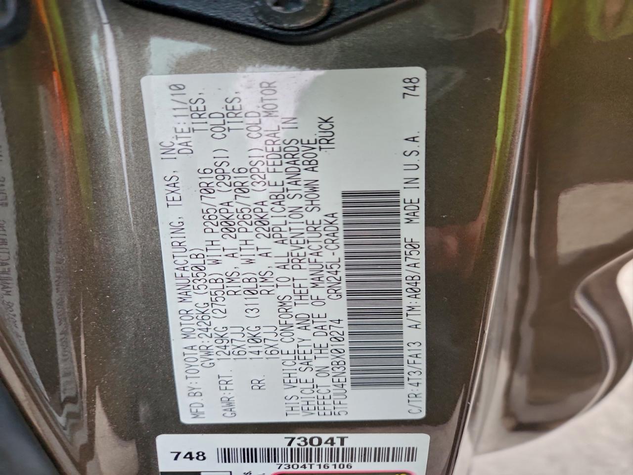 2011 Toyota Tacoma Access Cab VIN: 5TFUU4EN3BX010274 Lot: 94095795