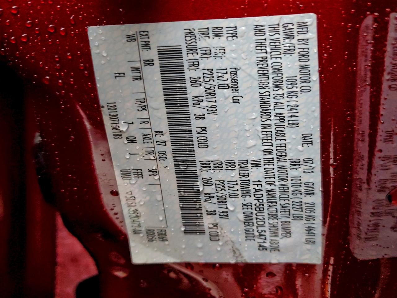 2013 Ford C-Max Sel VIN: 1FADP5BU2DL547145 Lot: 94120235