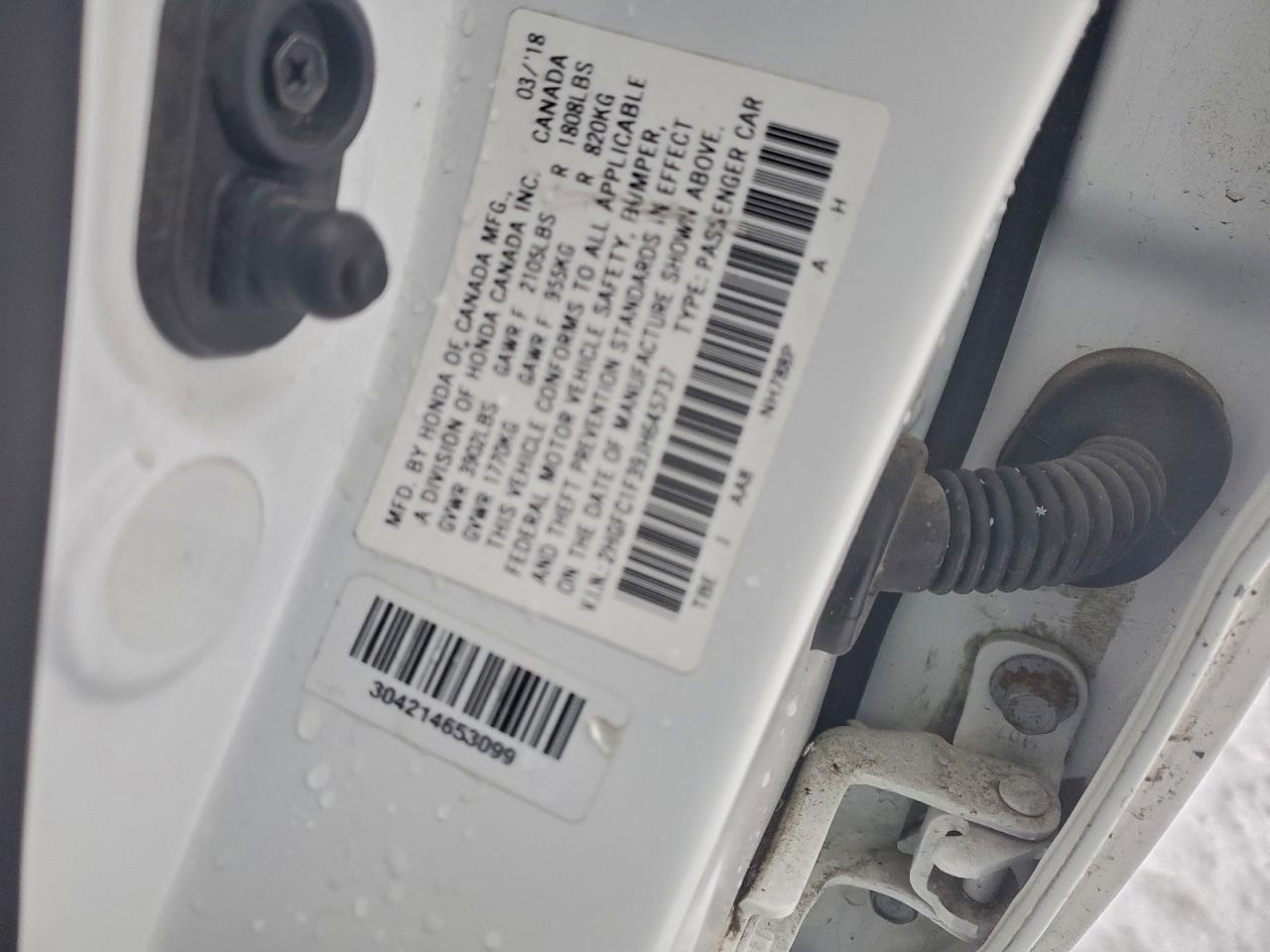 2018 Honda Civic Ex VIN: 2HGFC1F39JH645737 Lot: 96560025