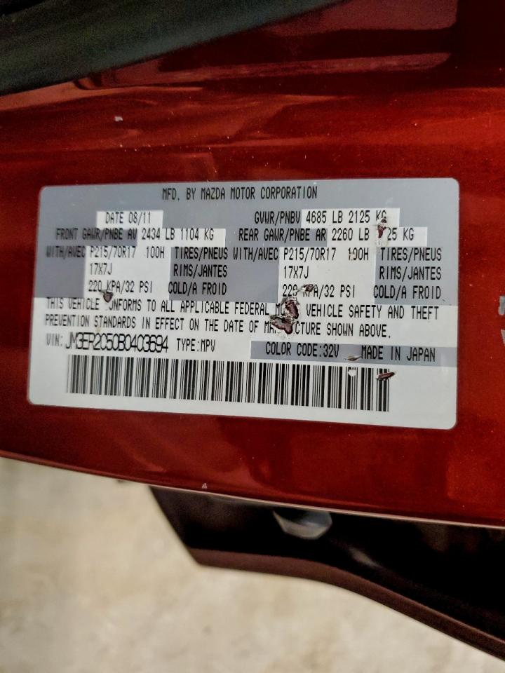 2011 Mazda Cx-7 VIN: JM3ER2C50B0403694 Lot: 95653325