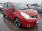 2012 NISSAN NOTE 1.4 N-TEC+ 5DR for sale at Copart CHESTER