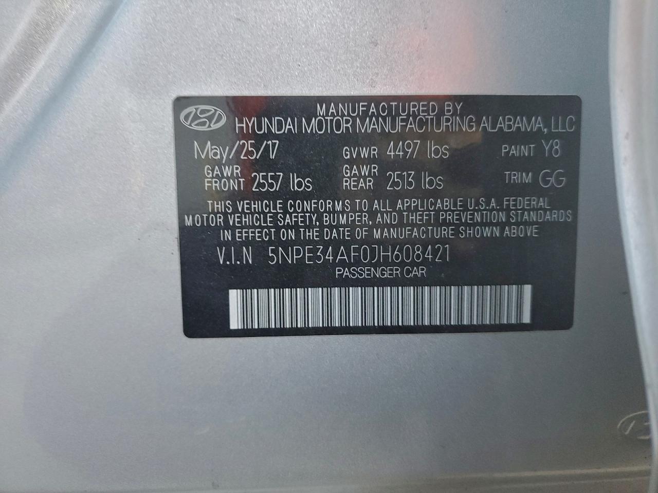 2018 Hyundai Sonata Sport VIN: 5NPE34AF0JH608421 Lot: 95173695