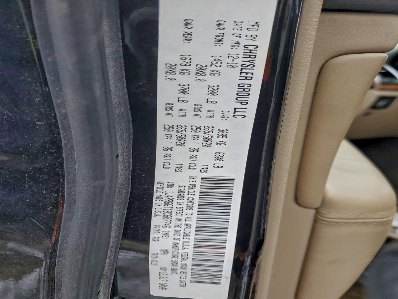 2011 Jeep Grand Cherokee Overland VIN: 1J4RR6GT1BC607746 Lot: 95562105