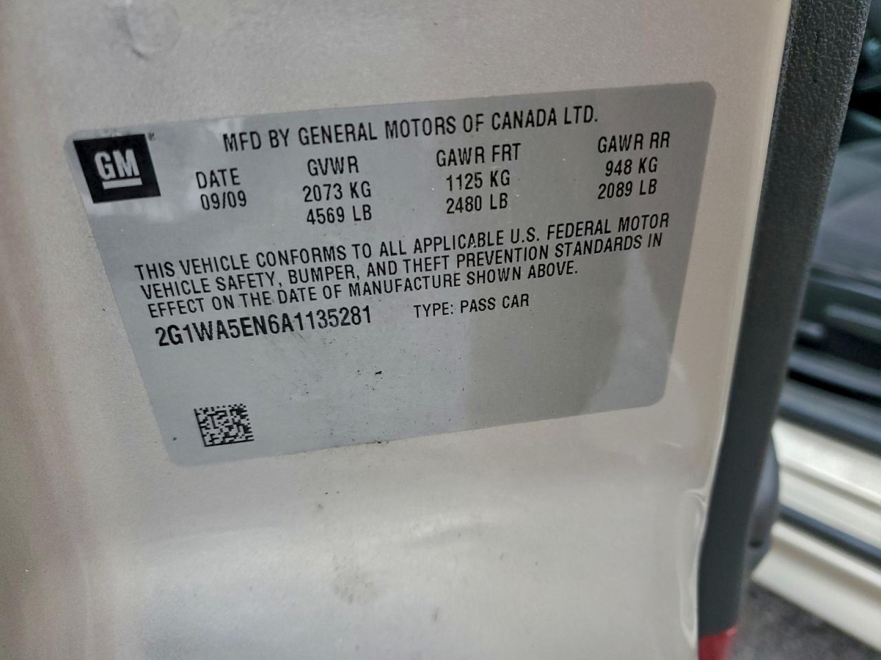 2010 Chevrolet Impala Ls VIN: 2G1WA5EN6A1135281 Lot: 96290105