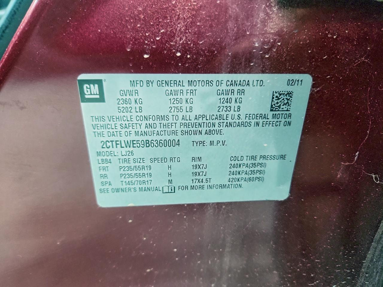 2011 GMC Terrain Slt VIN: 2CTFLWE59B6360004 Lot: 97245295