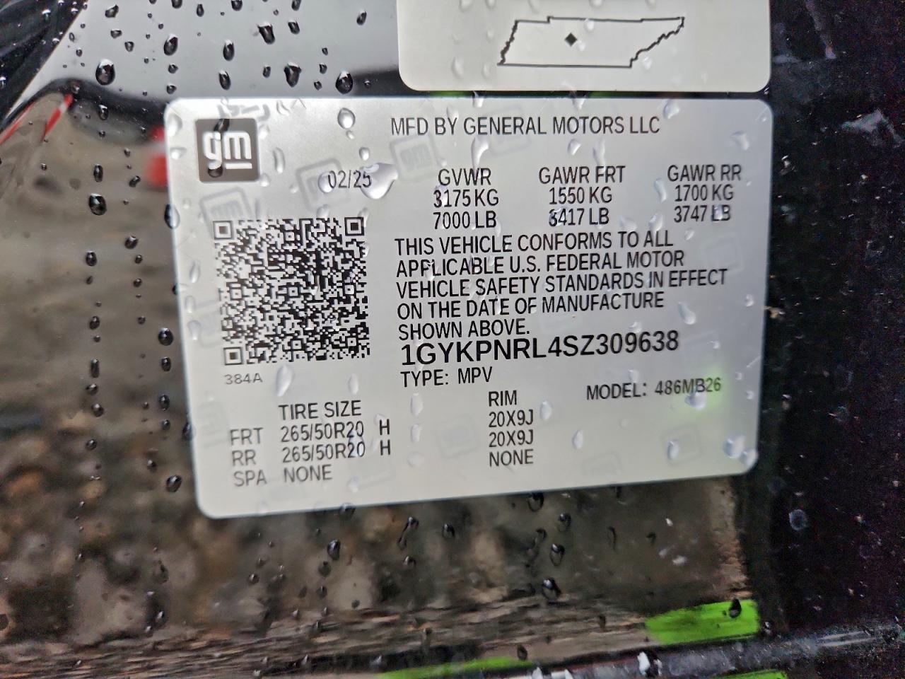 2025 Cadillac Lyriq Luxury VIN: 1GYKPNRL4SZ309638 Lot: 90712715