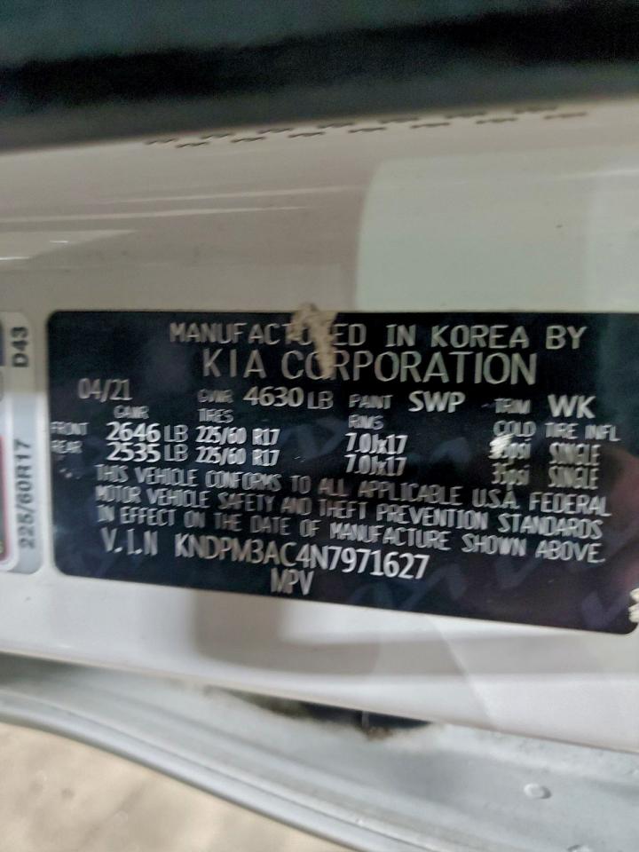 2022 Kia Sportage Lx VIN: KNDPM3AC4N7971627 Lot: 94180185