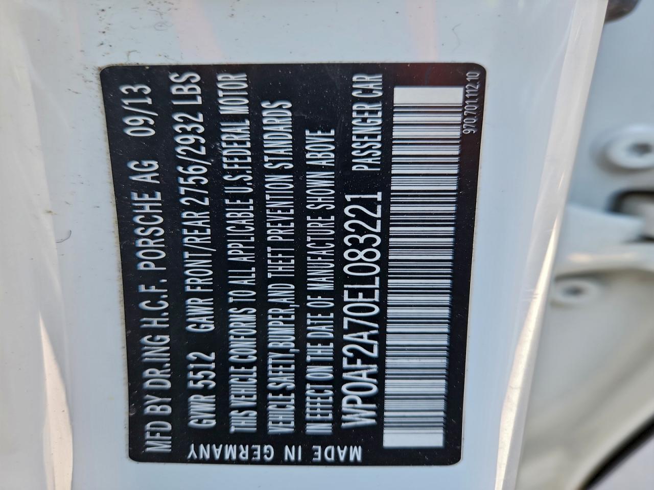 2014 Porsche Panamera Gts VIN: WP0AF2A70EL083221 Lot: 96528605