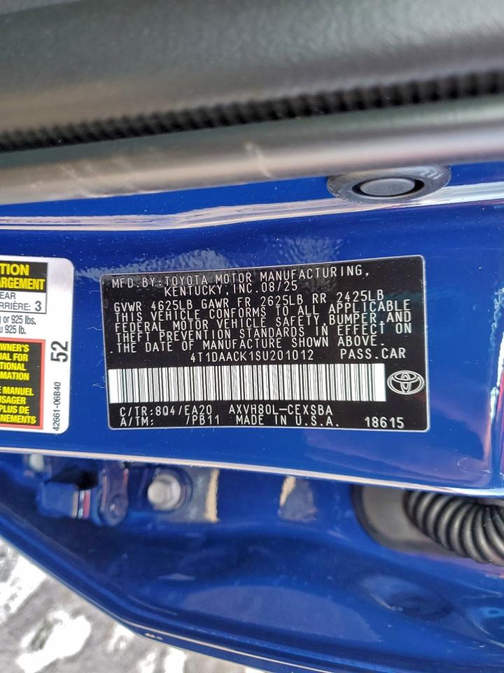 2025 Toyota Camry Xse VIN: 4T1DAACK1SU201012 Lot: 96074715