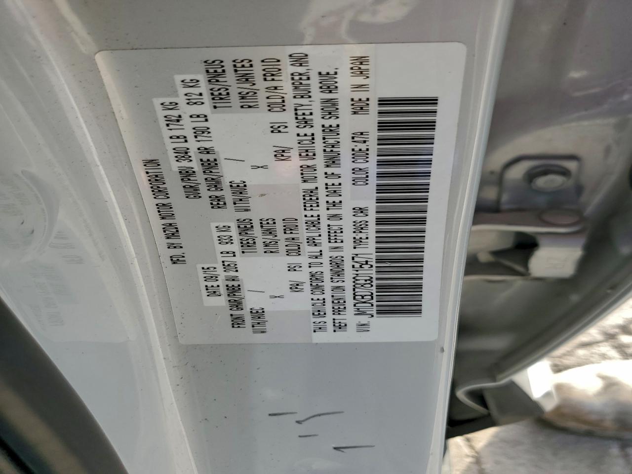 2016 Mazda Cx-3 Grand Touring VIN: JM1DKBD78G0115471 Lot: 94973965