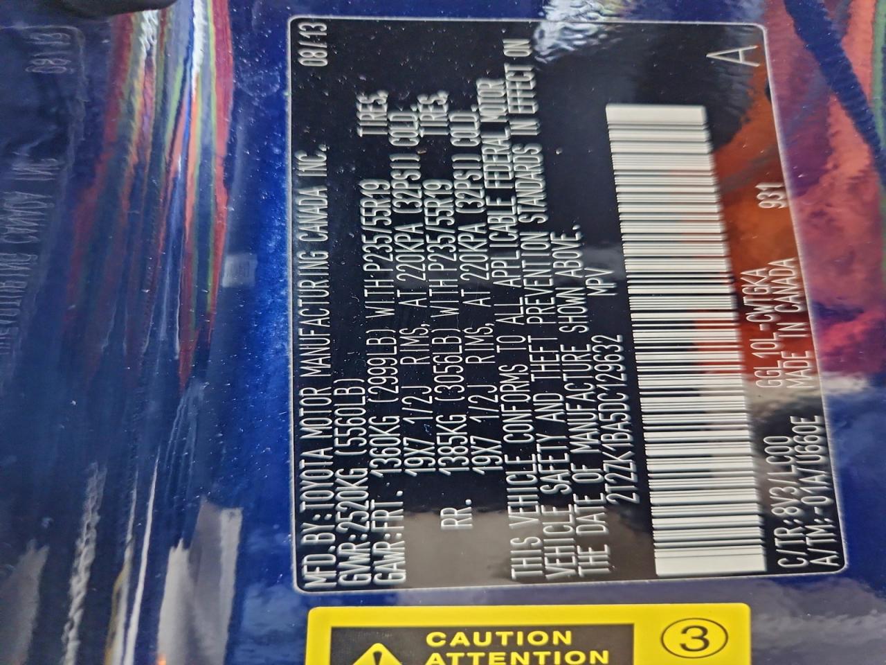 2013 Lexus Rx 350 VIN: 2T2ZK1BA5DC129632 Lot: 92912785