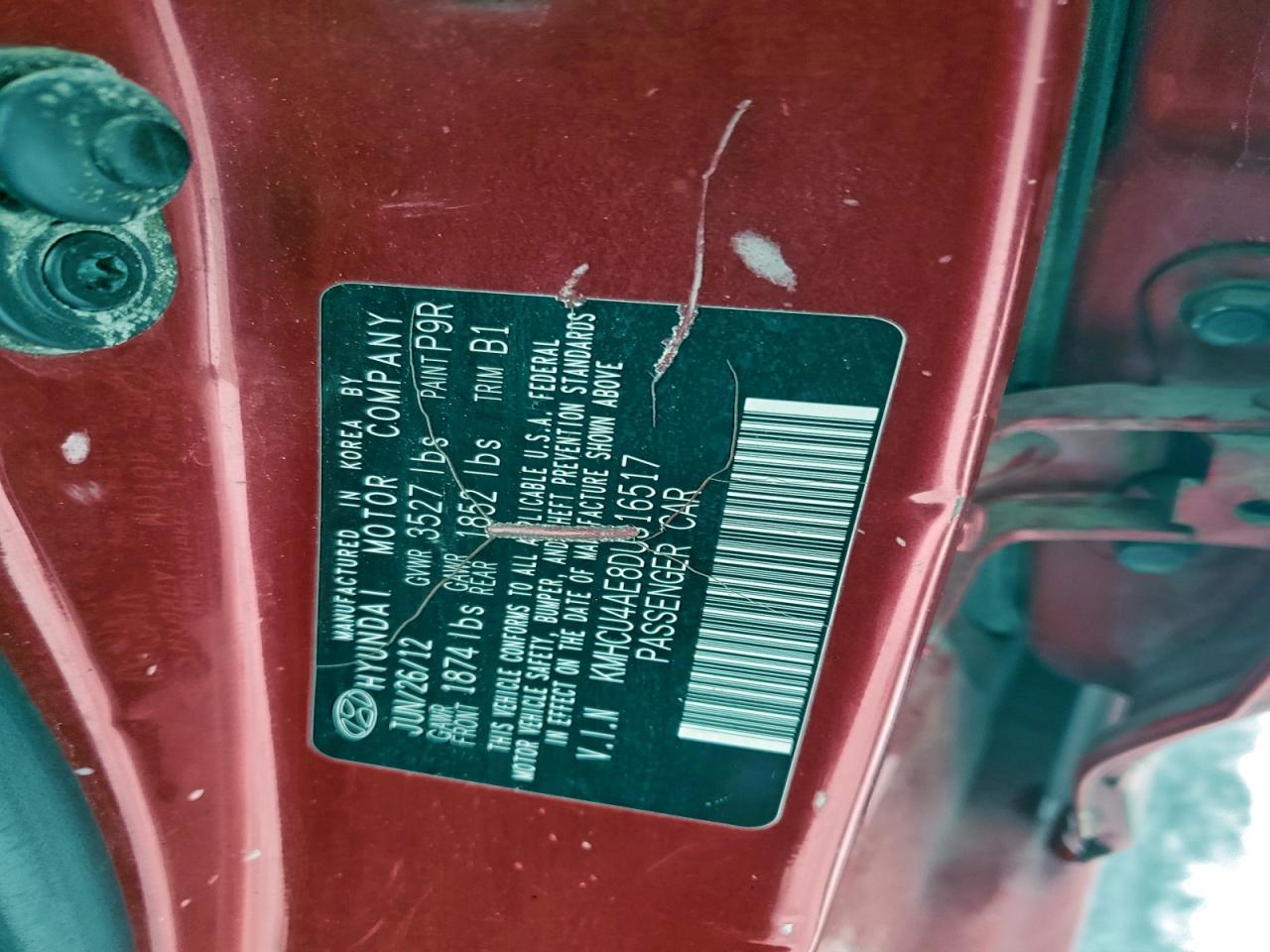 2013 Hyundai Accent Gls VIN: KMHCU4AE8DU316517 Lot: 94734995