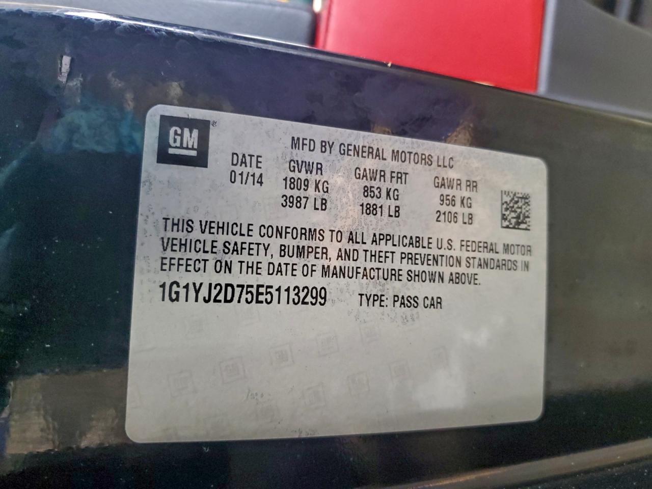 2014 Chevrolet Corvette Stingray Z51 2Lt VIN: 1G1YJ2D75E5113299 Lot: 95311355