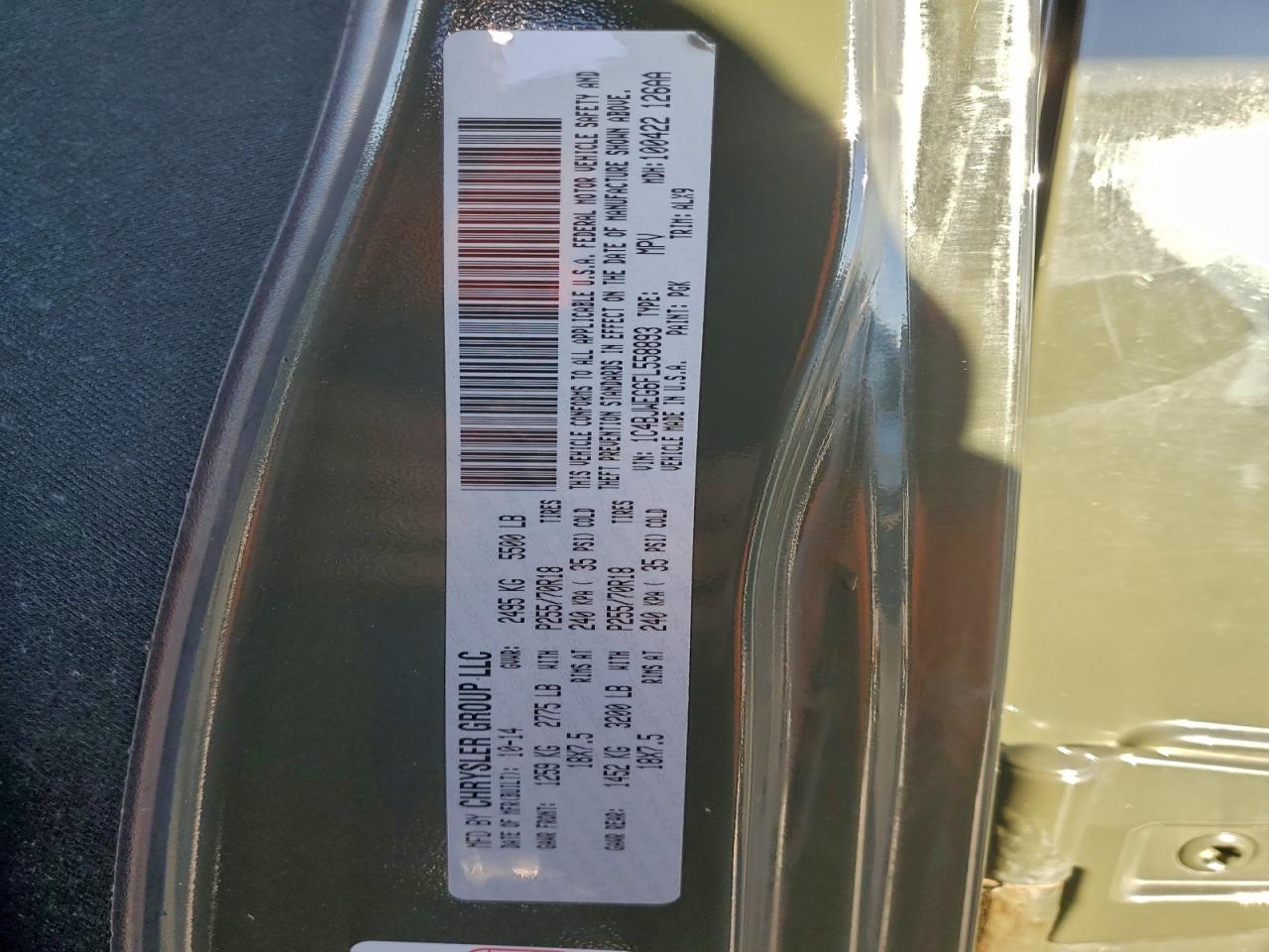 2015 Jeep Wrangler Unlimited Sahara VIN: 1C4BJWEG6FL558893 Lot: 94059555