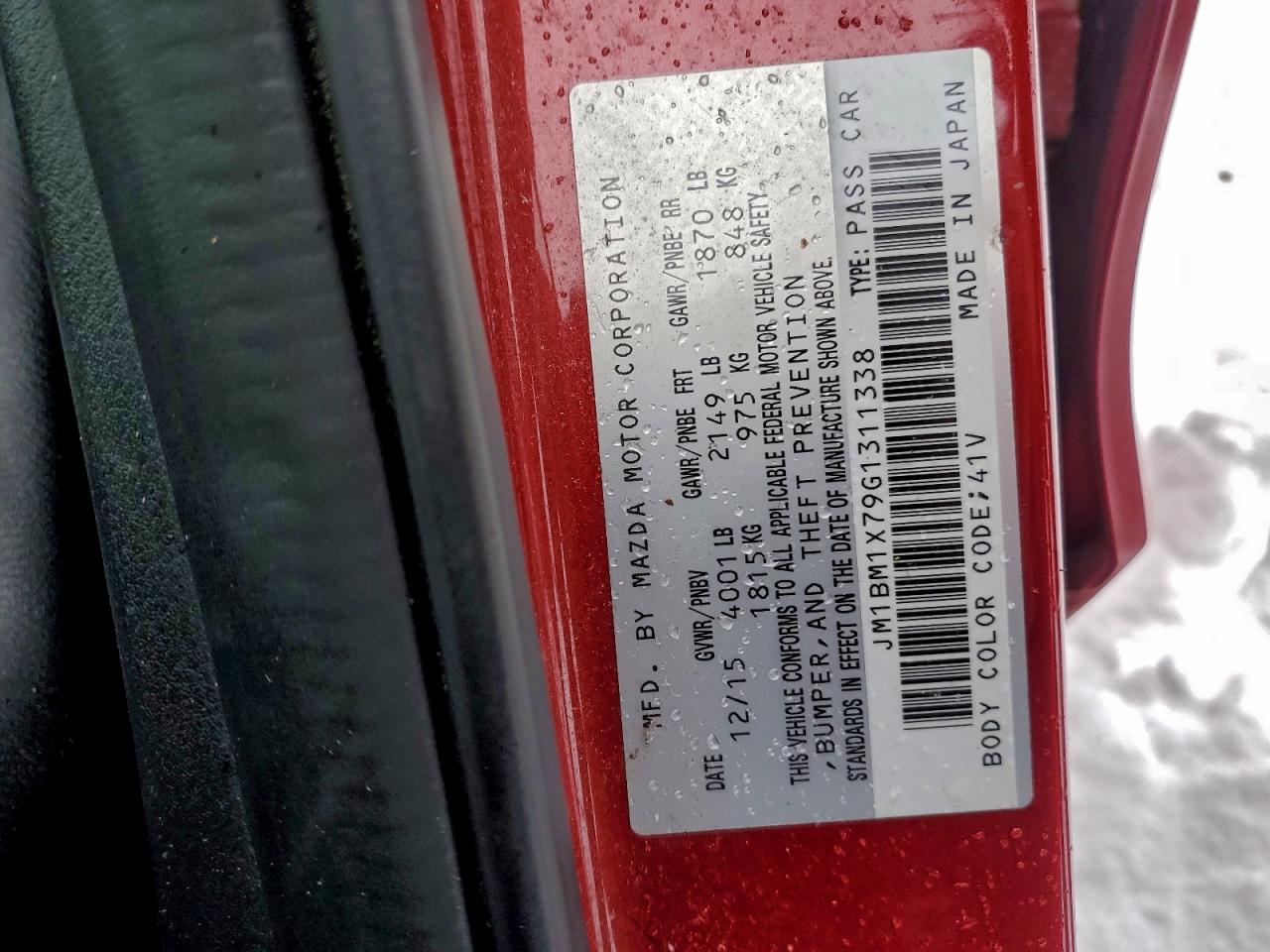 2016 Mazda 3 Grand Touring VIN: JM1BM1X79G1311338 Lot: 93142565