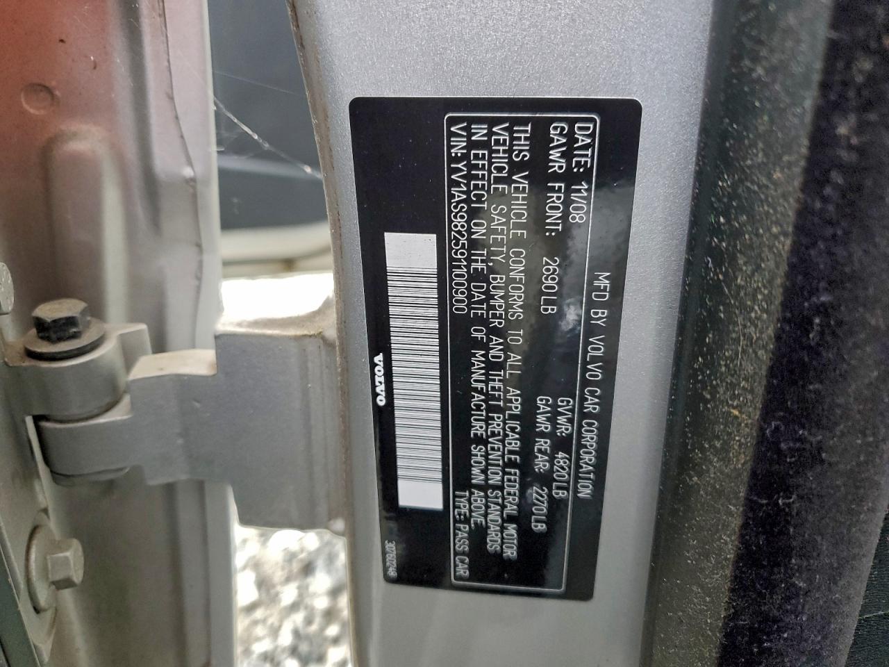 2009 Volvo S80 3.2 VIN: YV1AS982591100900 Lot: 94931405