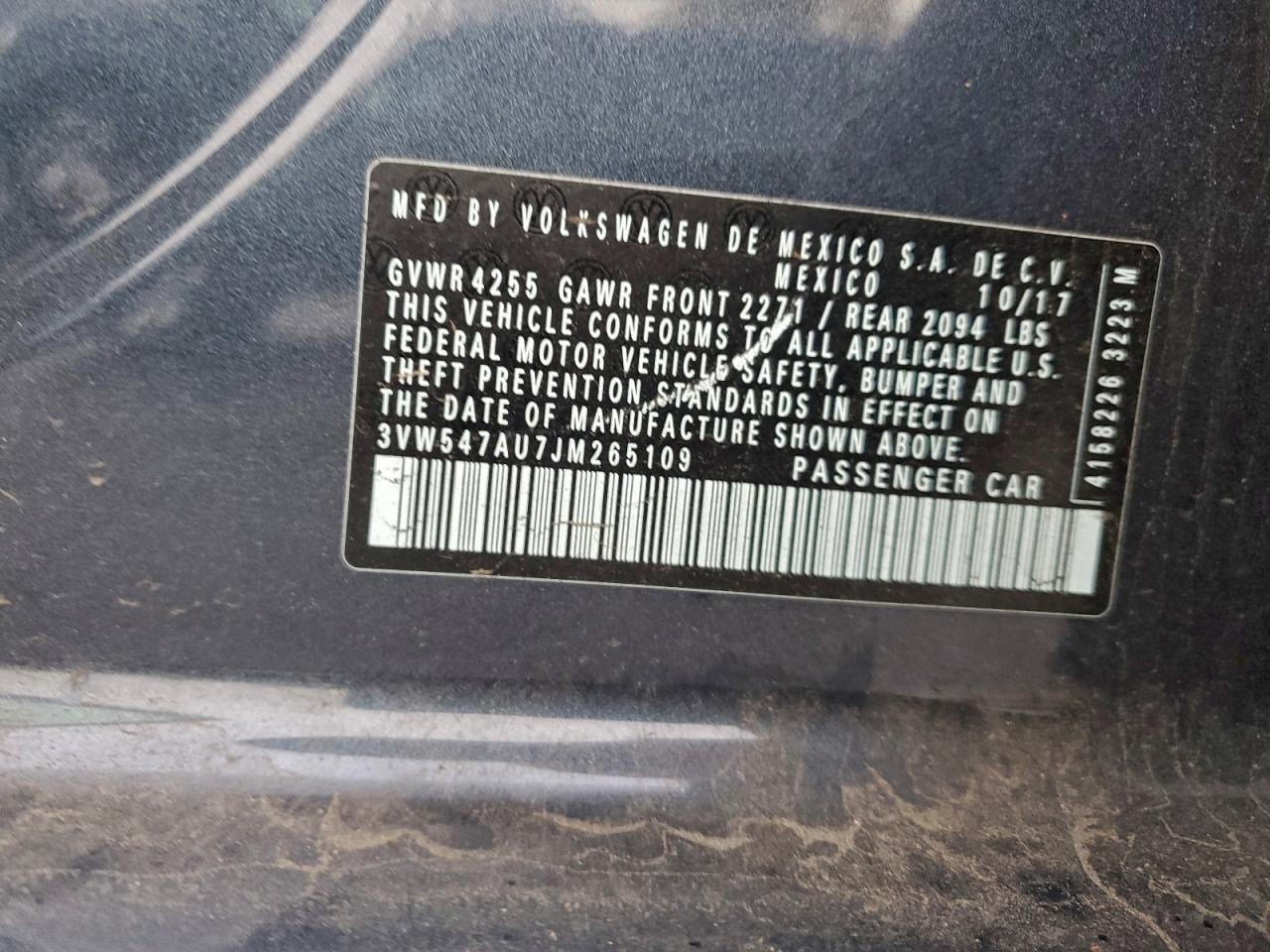 2018 Volkswagen Gti S VIN: 3VW547AU7JM265109 Lot: 94709765