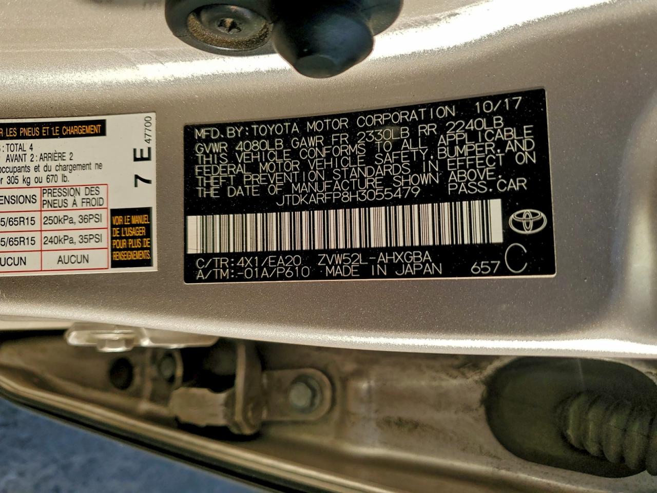 2017 Toyota Prius Prime VIN: JTDKARFP8H3055479 Lot: 94902635