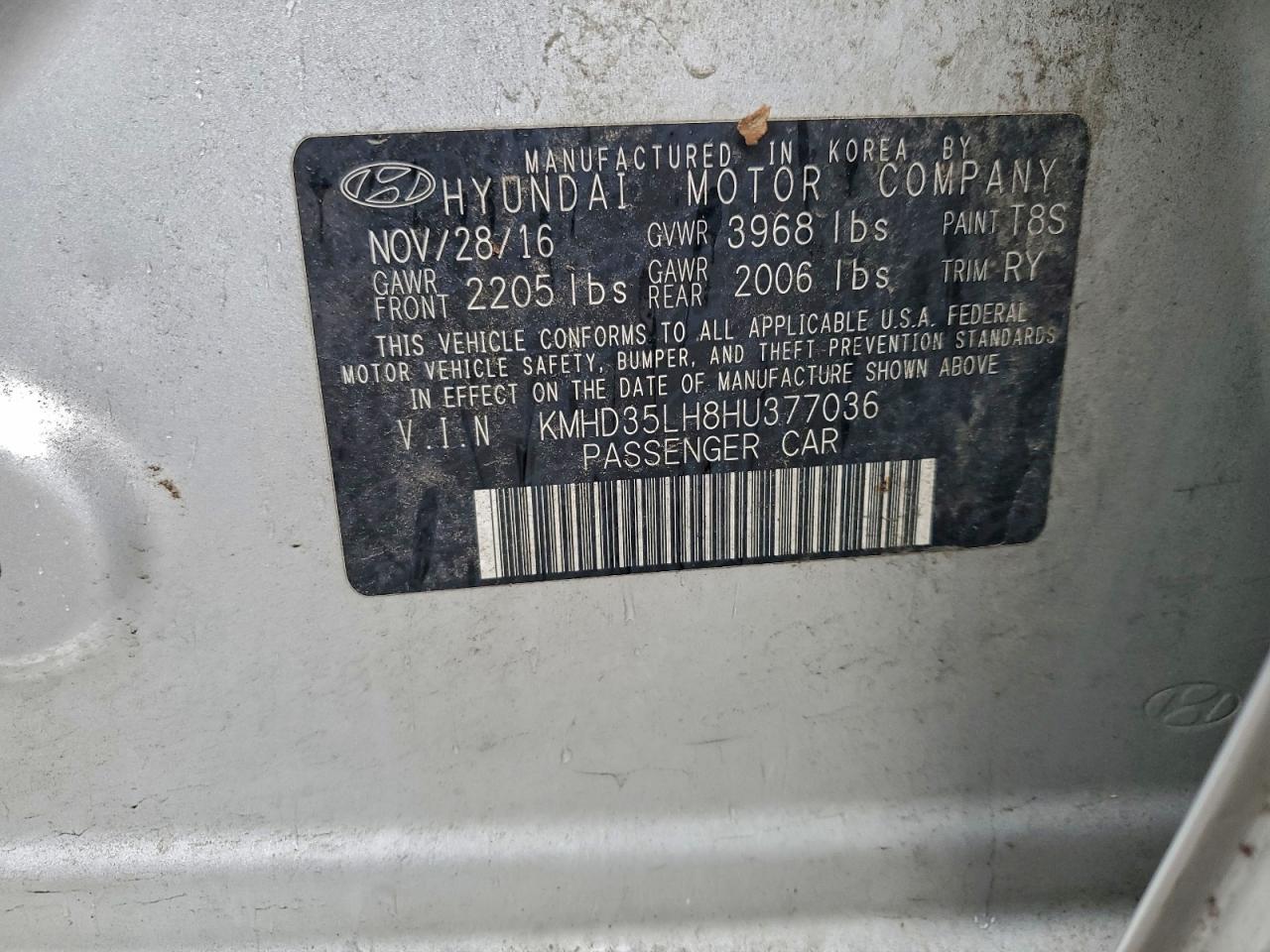 2017 Hyundai Elantra Gt VIN: KMHD35LH8HU377036 Lot: 97291845