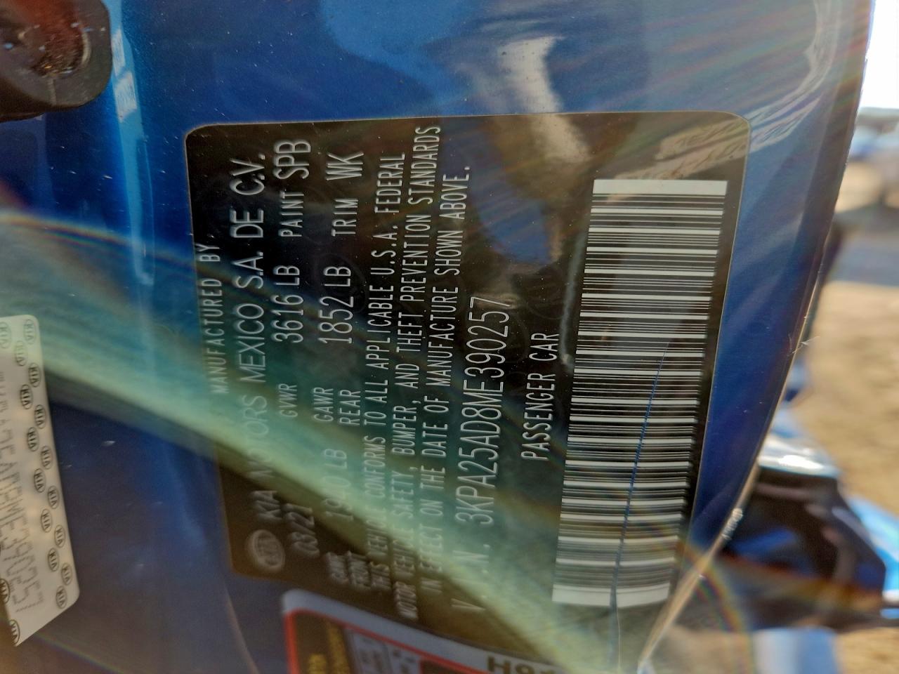 2021 Kia Rio S VIN: 3KPA25AD8ME390257 Lot: 94899215