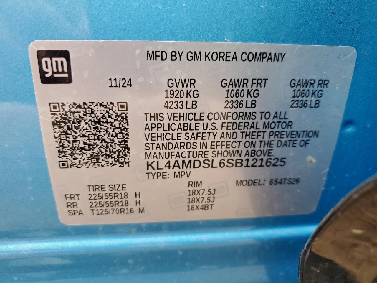 2025 Buick Encore Gx Sport Touring VIN: KL4AMDSL6SB121625 Lot: 95917885