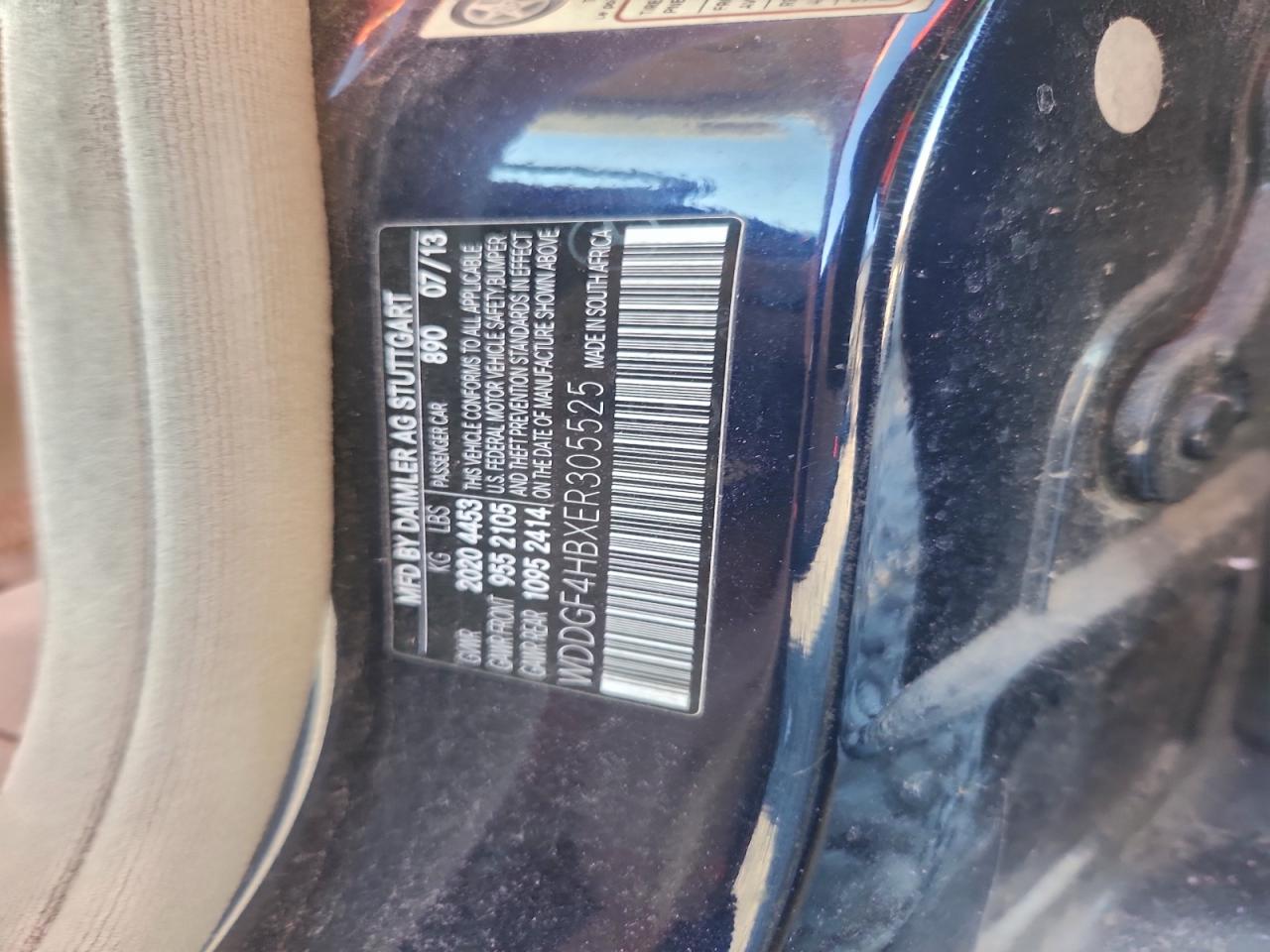 2014 Mercedes-Benz C 250 VIN: WDDGF4HBXER305525 Lot: 95021915