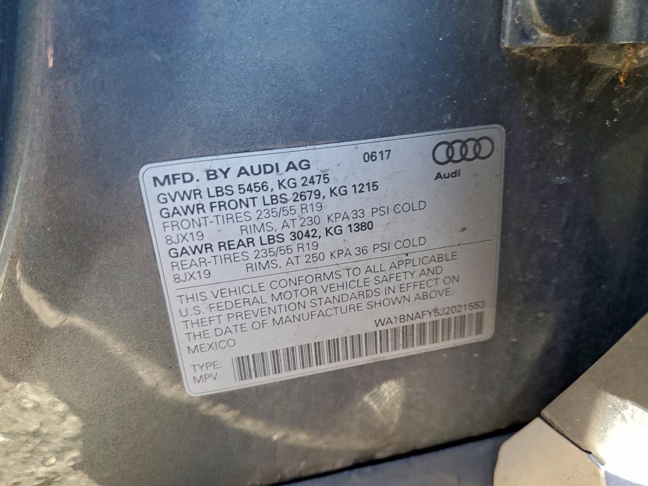 2018 Audi Q5 Premium Plus VIN: WA1BNAFY5J2021553 Lot: 94034165