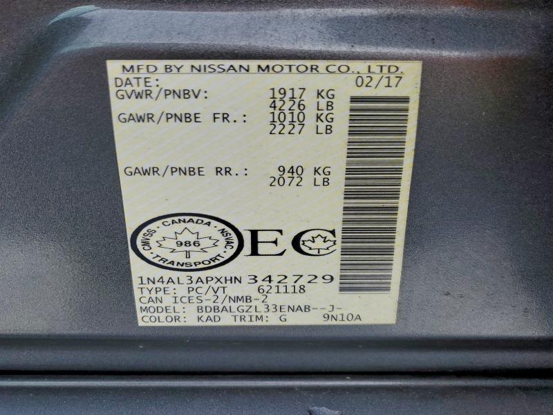 2017 NISSAN ALTIMA 2.5  