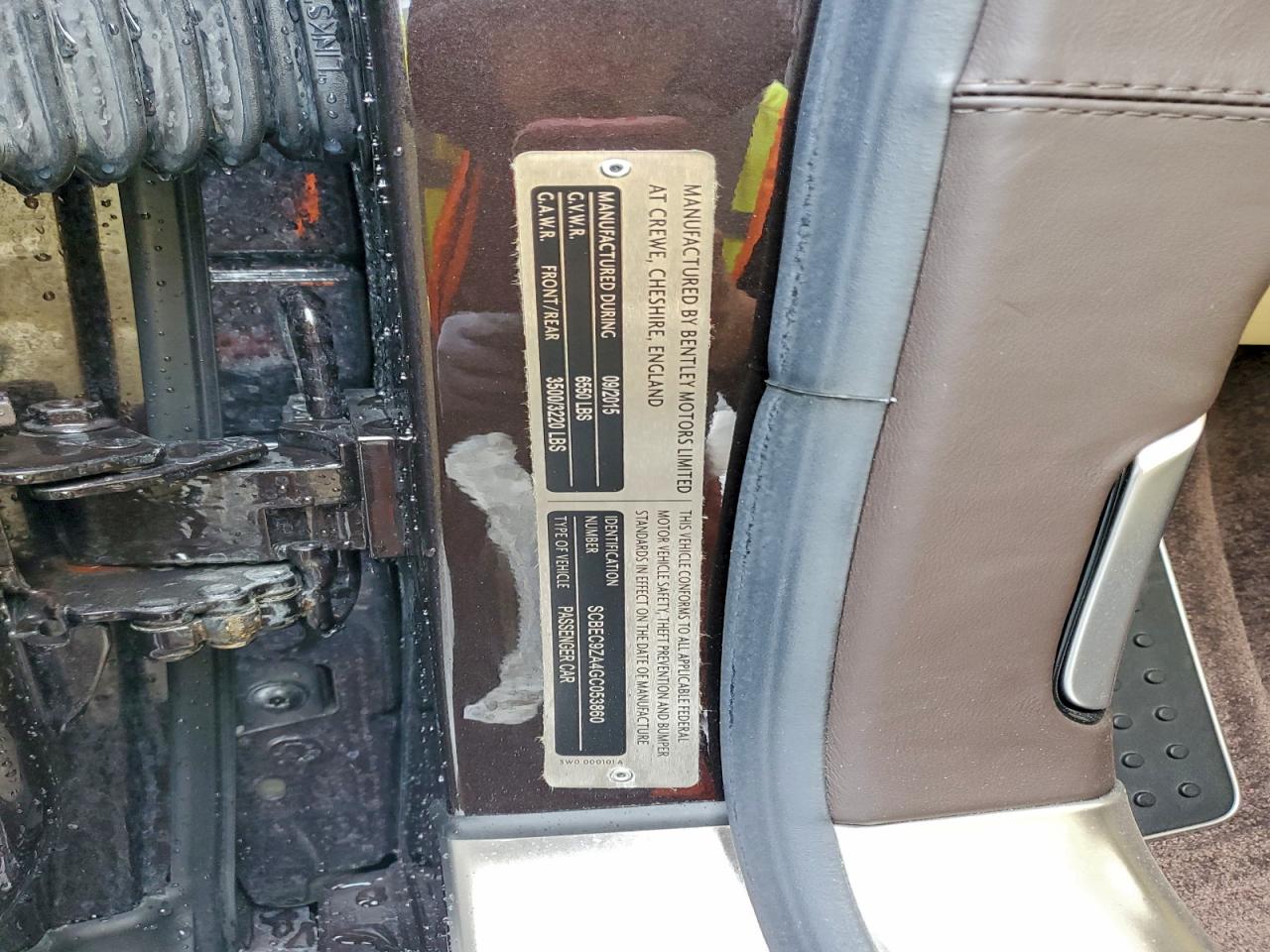 2016 Bentley Flying Spur VIN: SCBEC9ZA4GC053860 Lot: 95887575