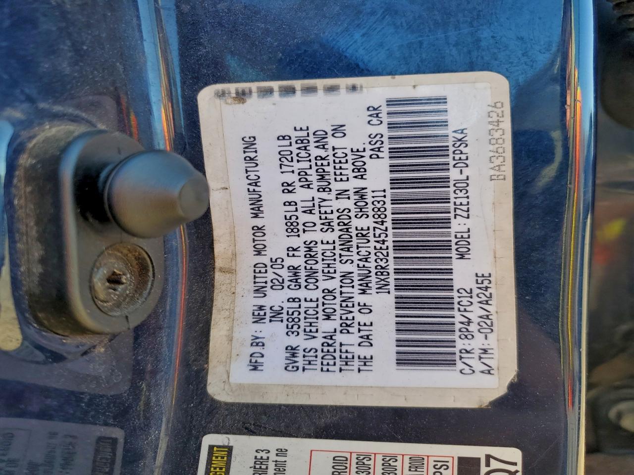 2005 Toyota Corolla Ce VIN: 1NXBR32E45Z488311 Lot: 95157465