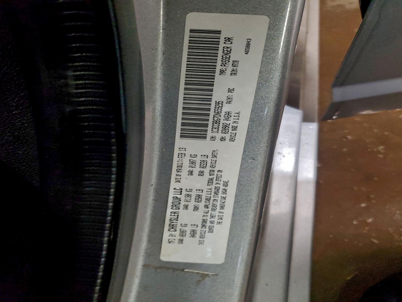 2013 Chrysler 200 Touring VIN: 1C3CCBBG7DN659295 Lot: 94581015