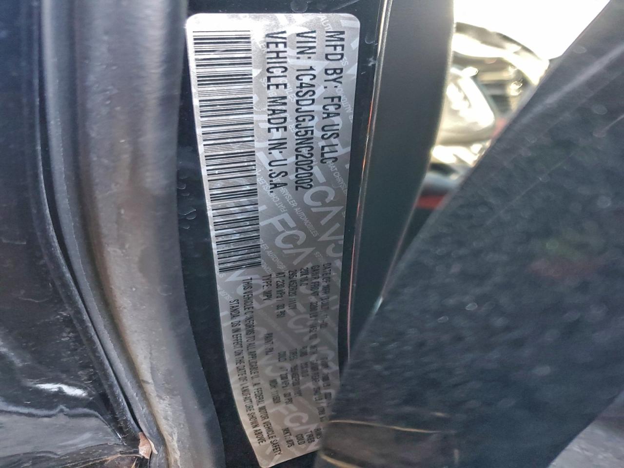 2022 Dodge Durango Srt 392 VIN: 1C4SDJGJ5NC202002 Lot: 96260245