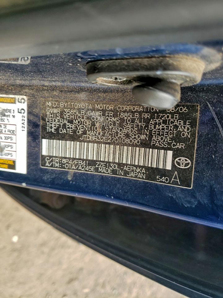 2007 Toyota Corolla Ce VIN: JTDBR32E270108090 Lot: 95845415