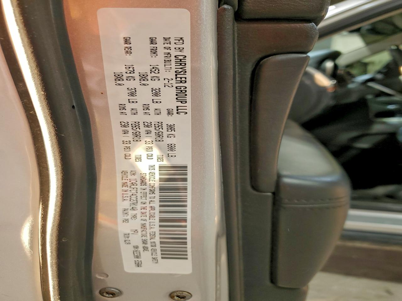 2012 Jeep Grand Cherokee Overland VIN: 1C4RJFCT4CC270140 Lot: 95411275