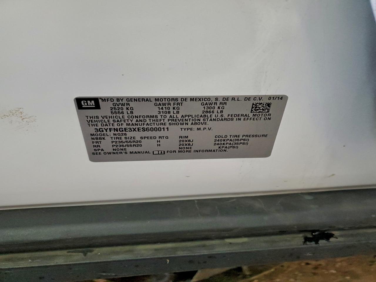 2014 Cadillac Srx Premium Collection VIN: 3GYFNGE3XES600011 Lot: 95269425