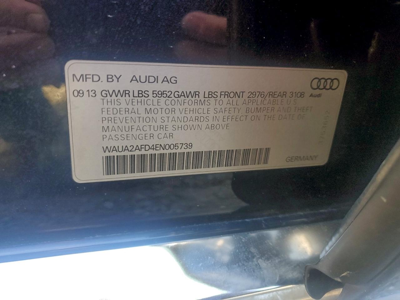 Фото: WAUA2AFD4EN005739