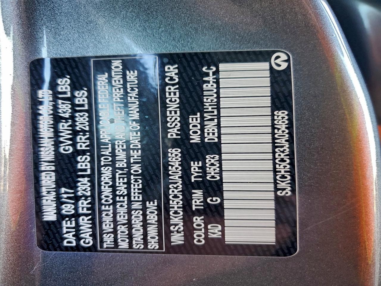 2018 Infiniti Qx30 Base VIN: SJKCH5CR3JA054656 Lot: 96187775