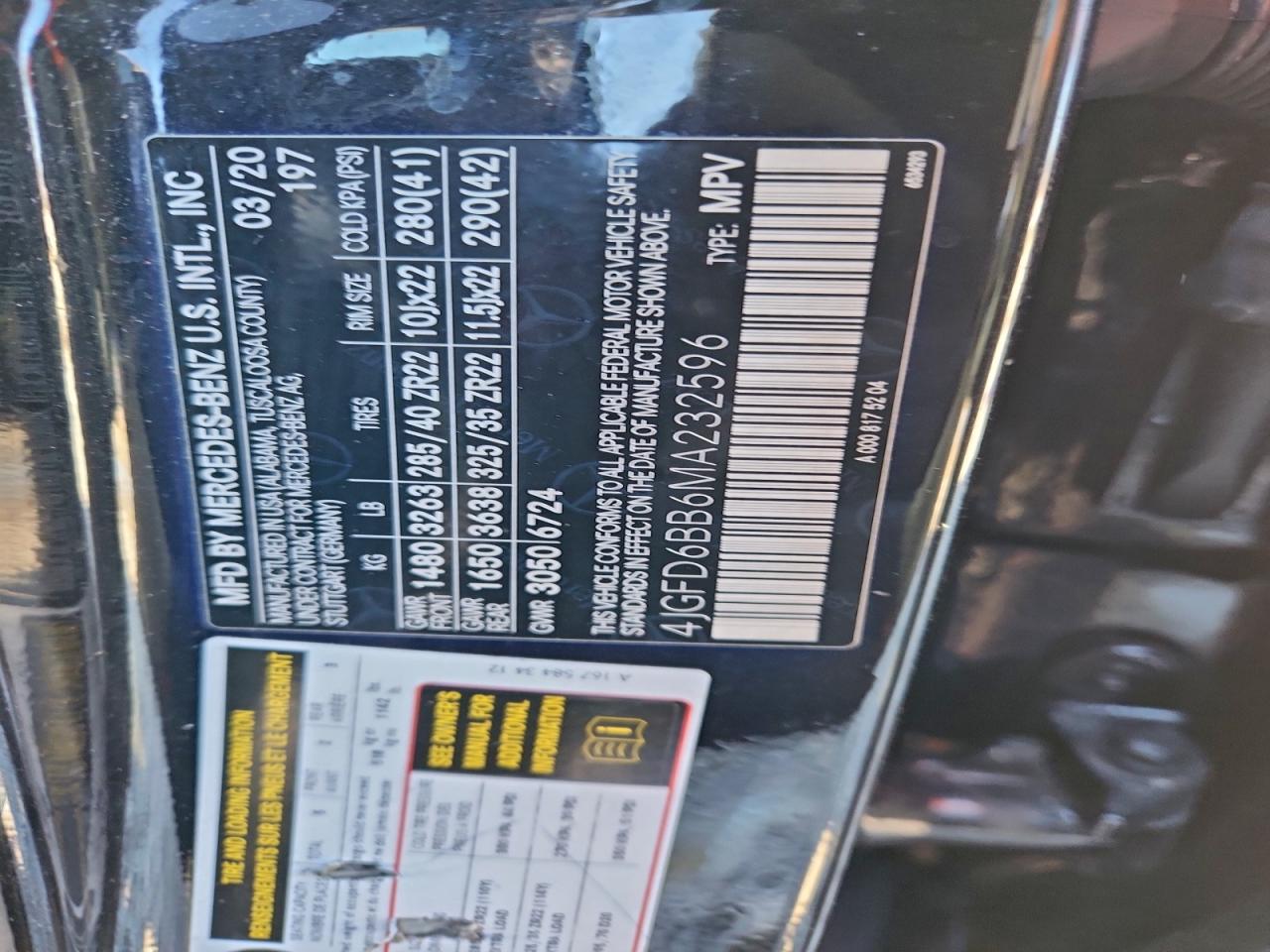 2021 Mercedes-Benz Gle Coupe Amg 53 4Matic VIN: 4JGFD6BB6MA232596 Lot: 95191805